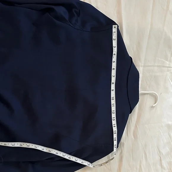 Favorite Daughter The Satin Blazer Navy Venetian Blue Women’s Medium - Picture 8 of 11